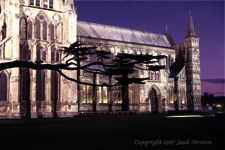 Salisbury Cathedral at dusk 34T48C 7-1-87